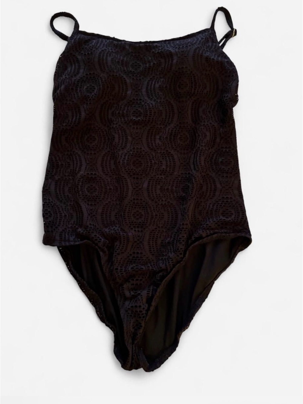 Catalina Black Lace-Overlay One-Piece Swimsuit